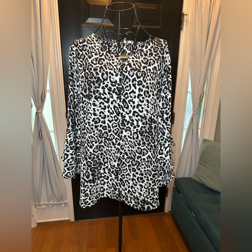 Leopard Print Long Sleeve Dress